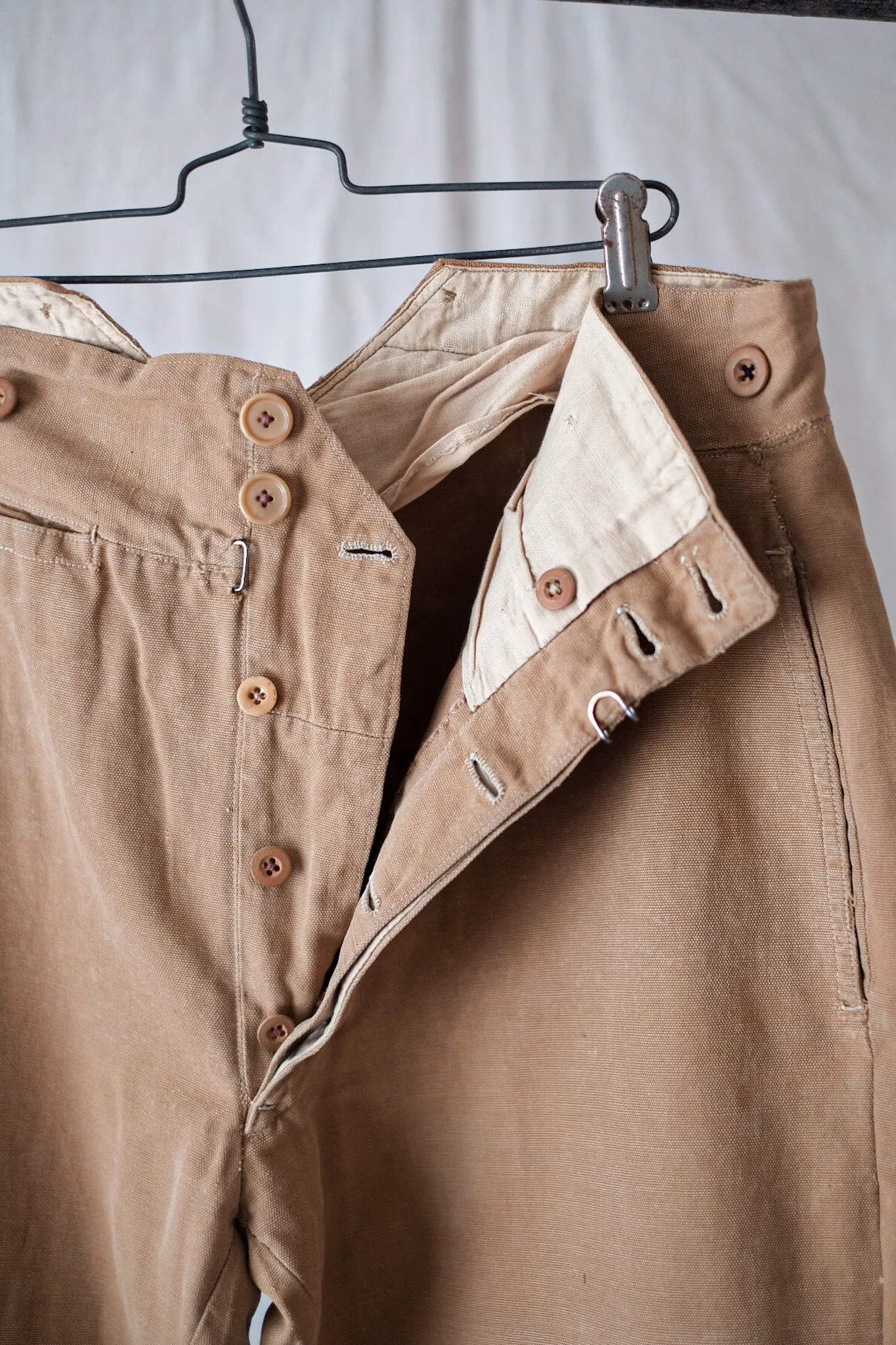 [~ 40's] Pantalon de travail en coton brun vintage français