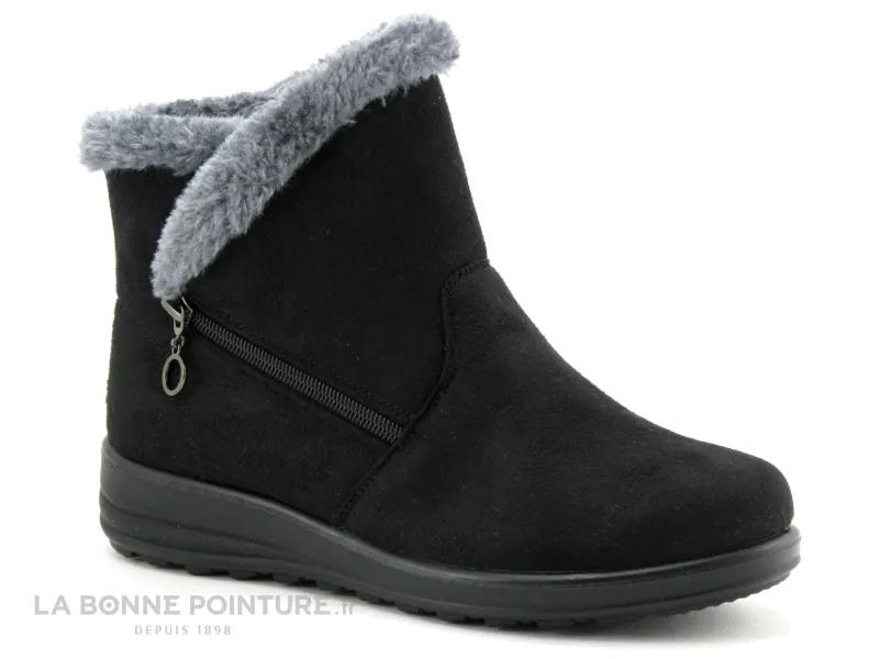 Achat chaussures Sweet R Femme Boots, vente Sweet R CRUCHO Noir - Bottine Femme interieur fourrure grise