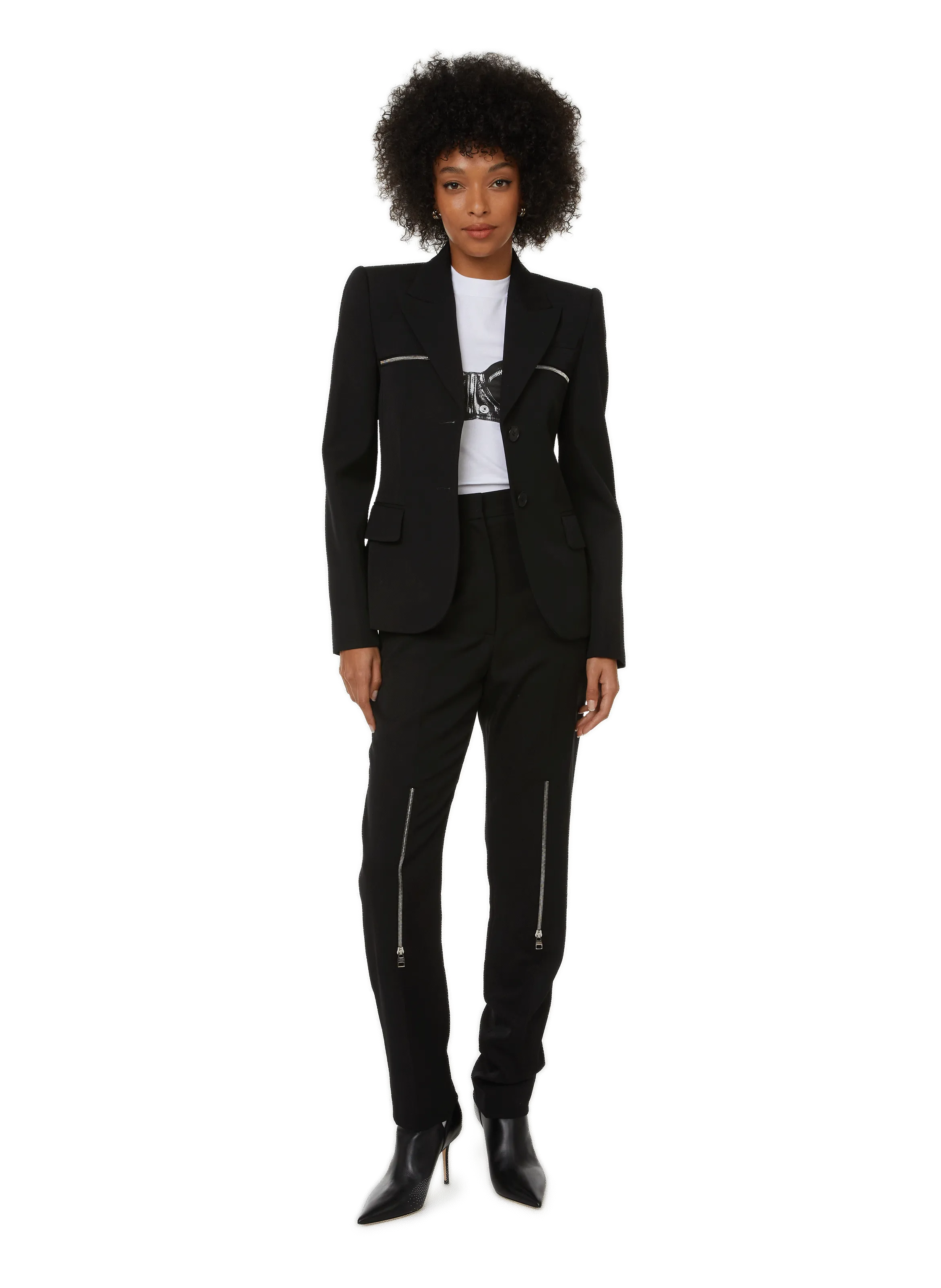 ALEXANDER MCQUEEN  Pantalon zippée - Noir
