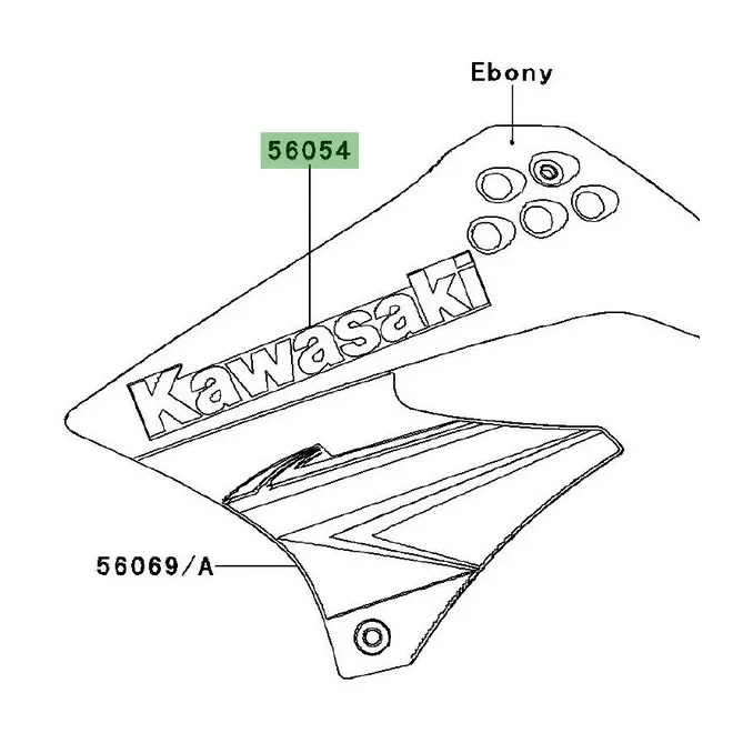 Autocollant supérieur écope latérale KLX 125 (2010-2016) | Moto Shop 35