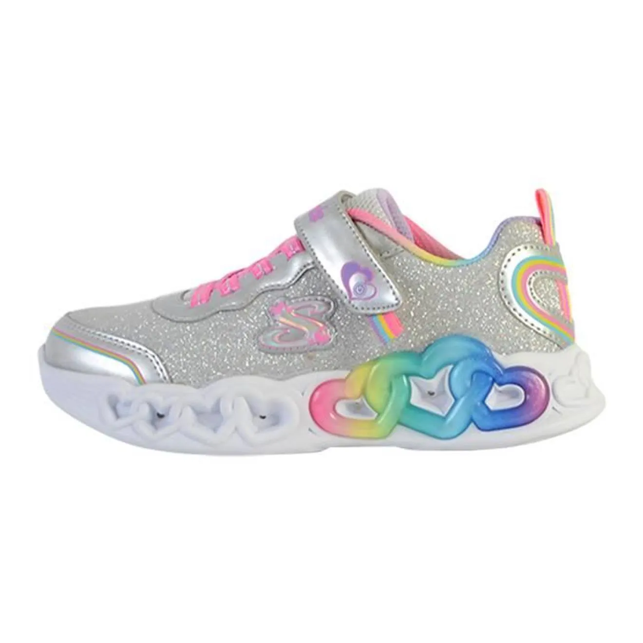 Basket Basse à Scratch Skechers Enfant Love Prism gris - Skechers