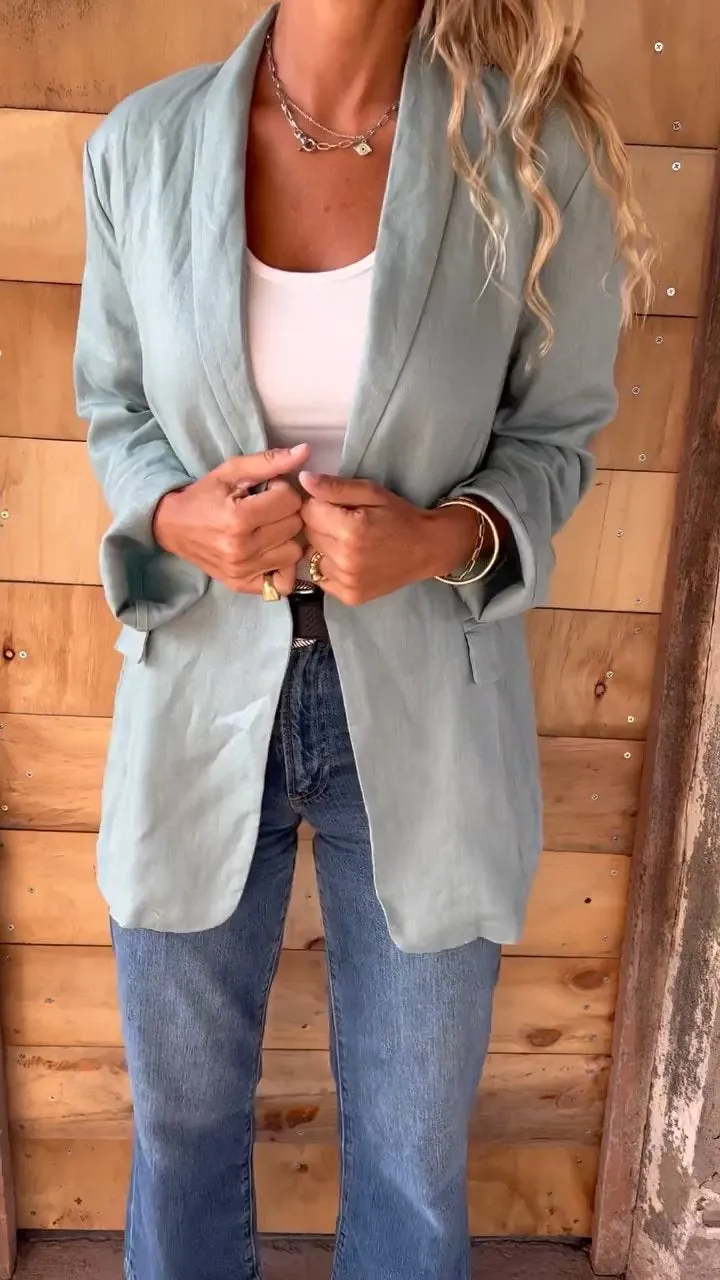 Blazer blanc élégant pour femme - Style chic - Vêtement intemporel pou