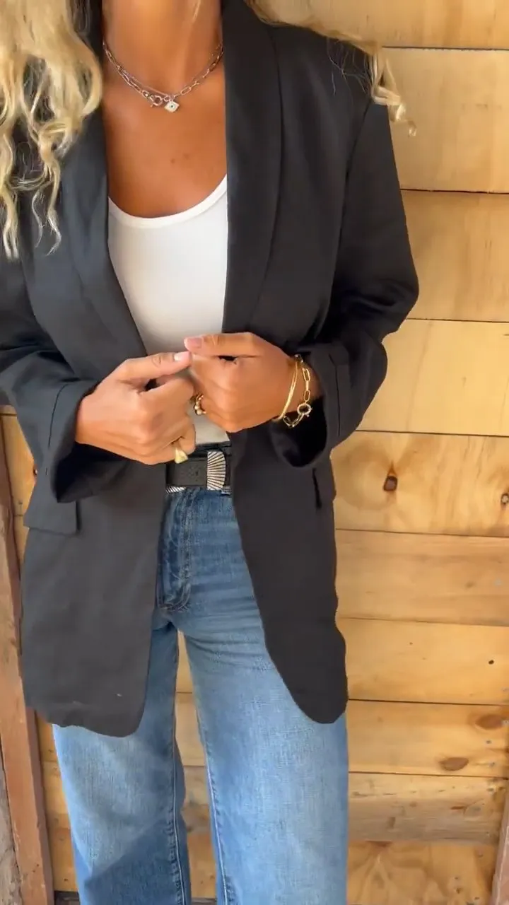 Blazer blanc élégant pour femme - Style chic - Vêtement intemporel pou