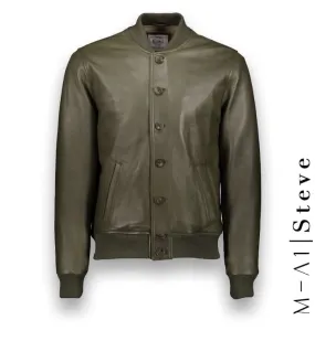 Blouson Cuir vert MA1 Steve