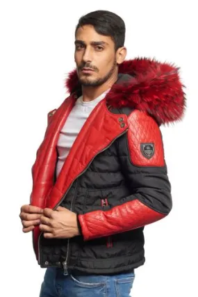 Blouson Horspist Carlton Noir/Rouge col Rouge