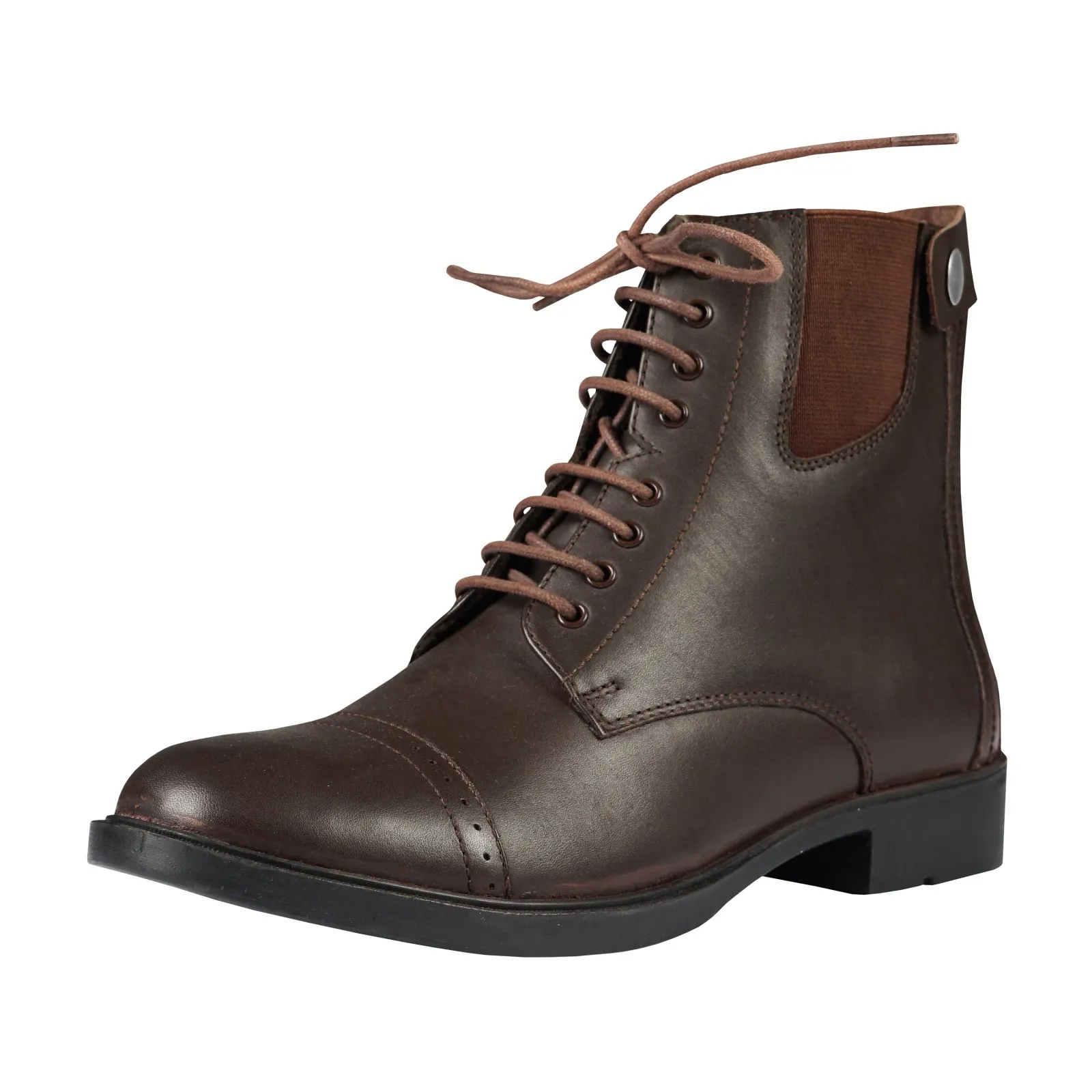 Boots d’équitation en cuir à lacets et Zip Deluxe – Marrons