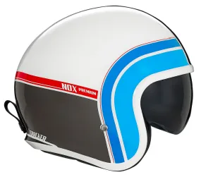 Casque Nox Premium Next Tracker bleu blanc rouge, jet vintage