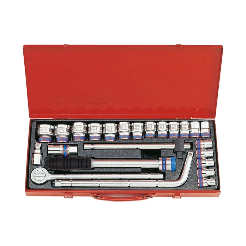 Coffret de douilles métriques et accessoires 1/2" - 24 pièces