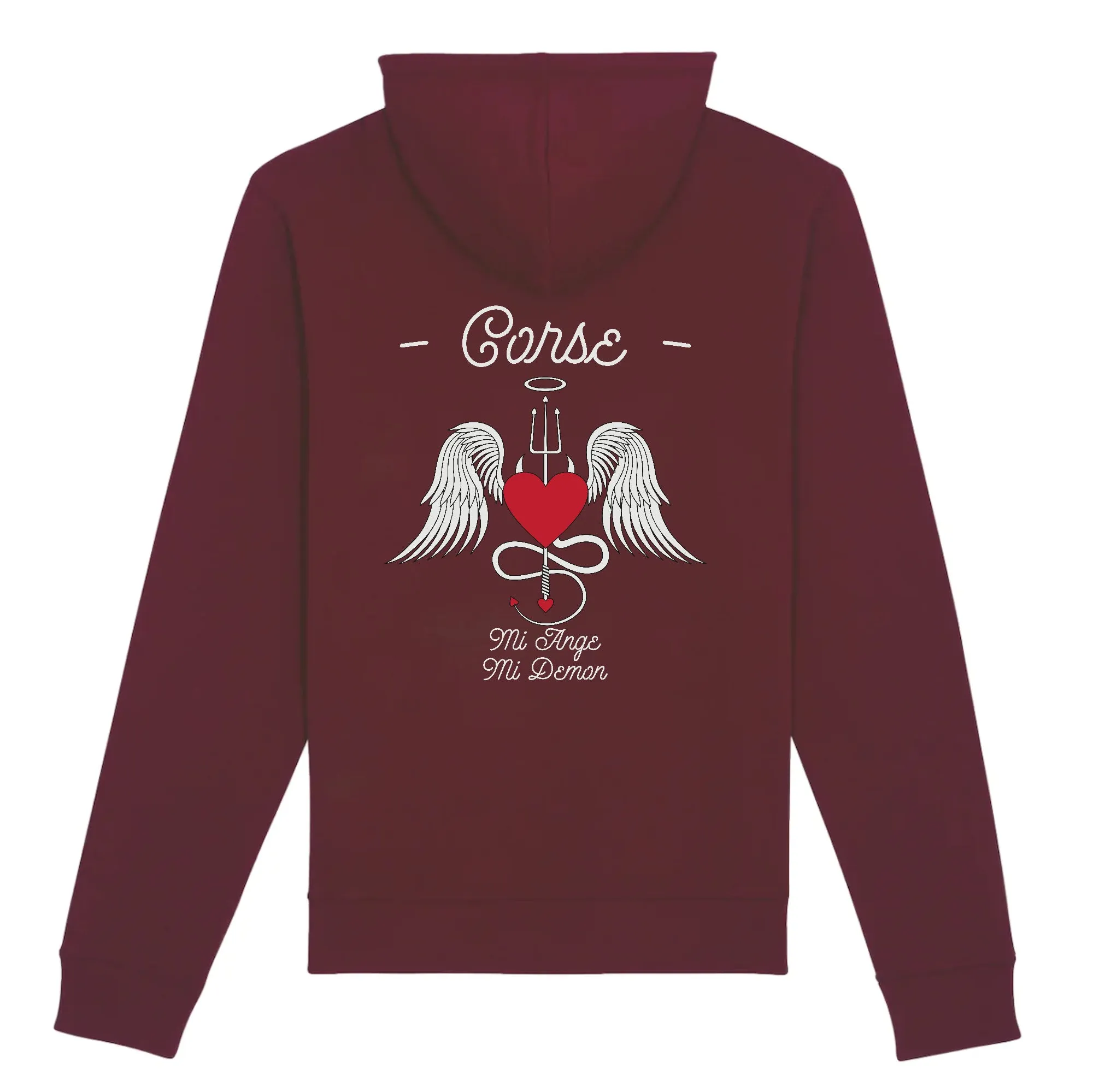 Corse mi-ange mi-démon - Sweat à capuche Cadeau - coton bio - imprimé FR