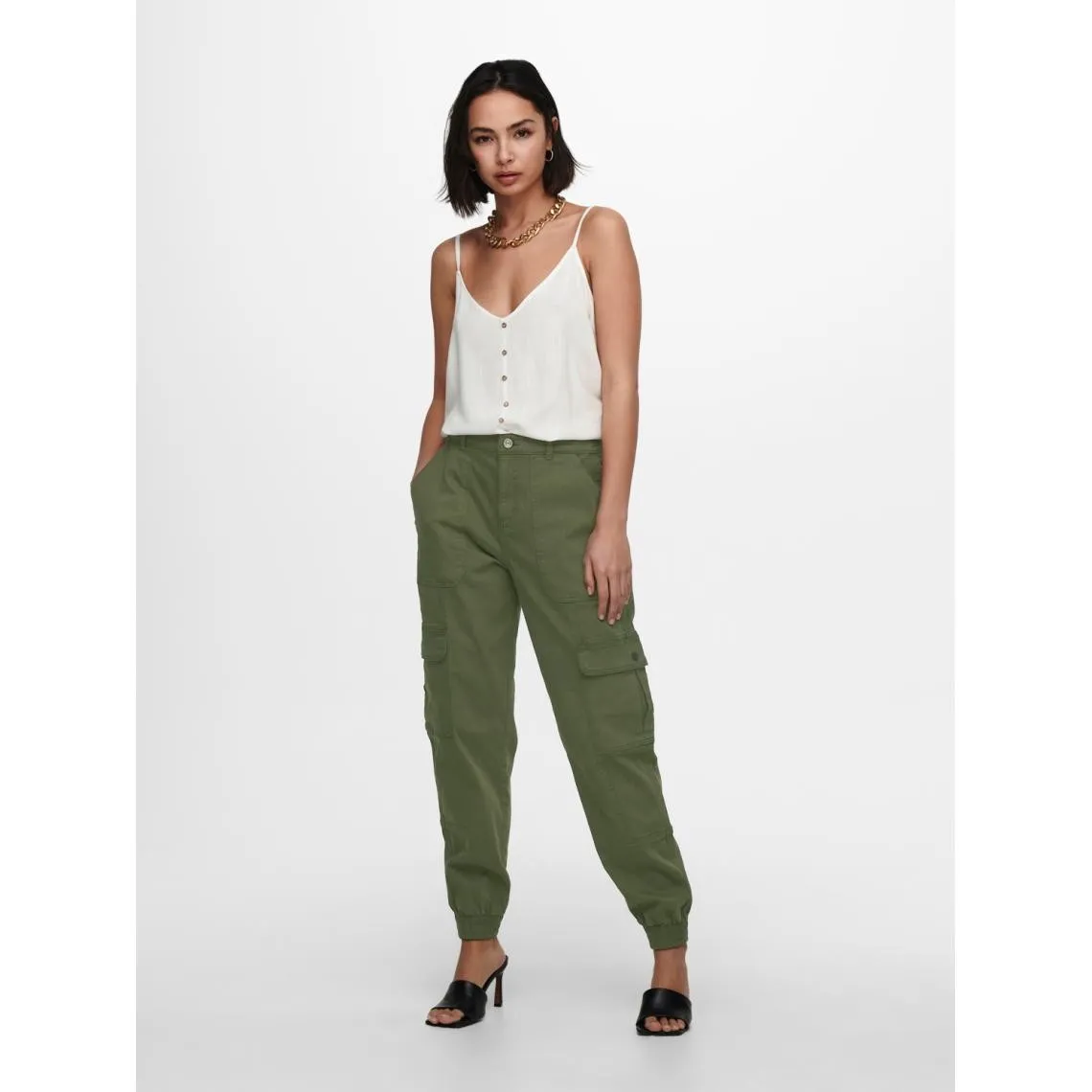 Débardeur spaghetti regular fit blanc en viscose Molly | 3 Suisses