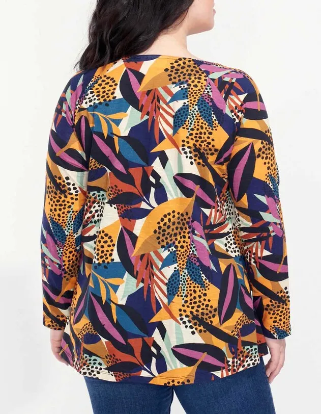 GONGLO T-shirt evasé coton flammé