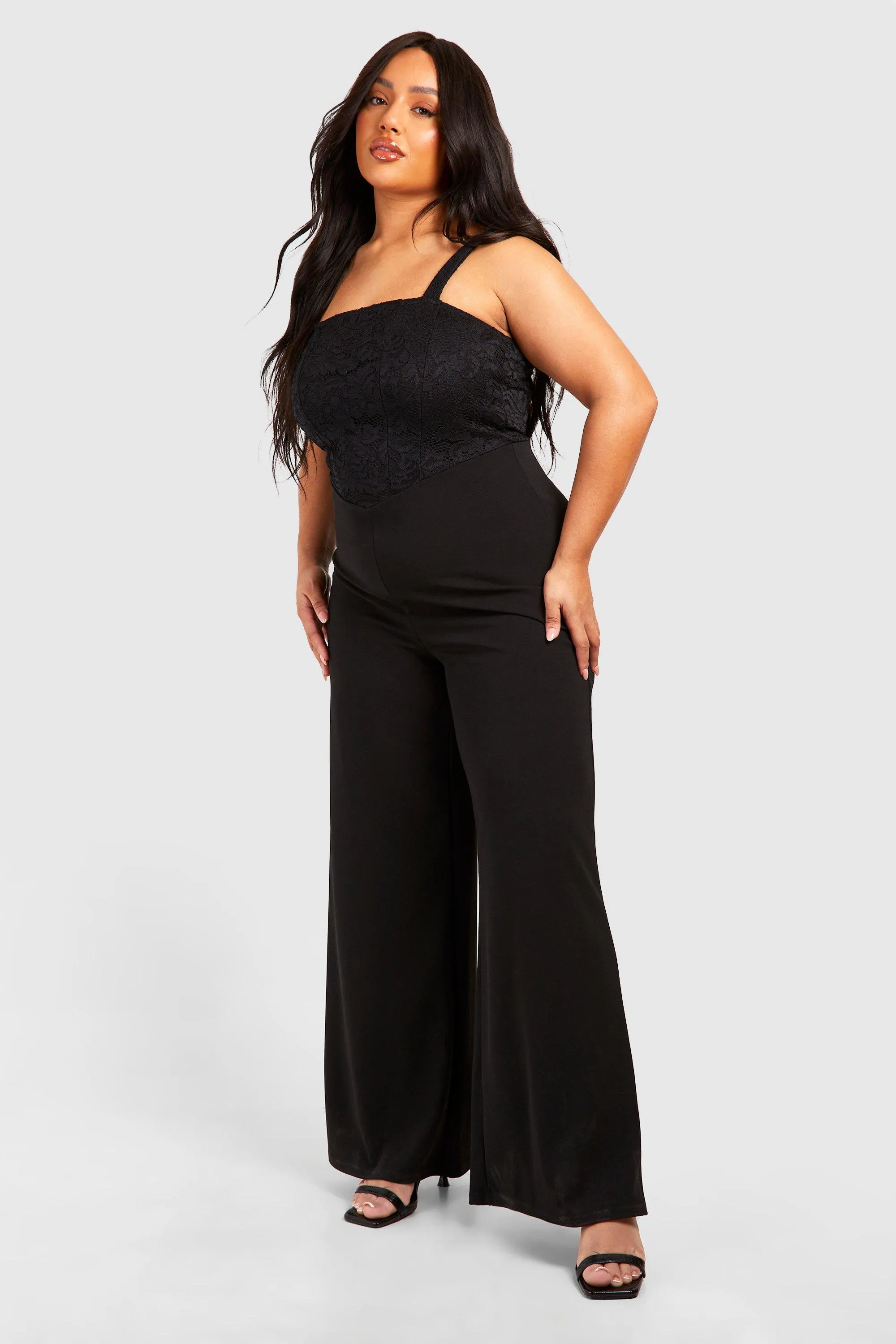 Grande taille - Combinaison large en dentelle