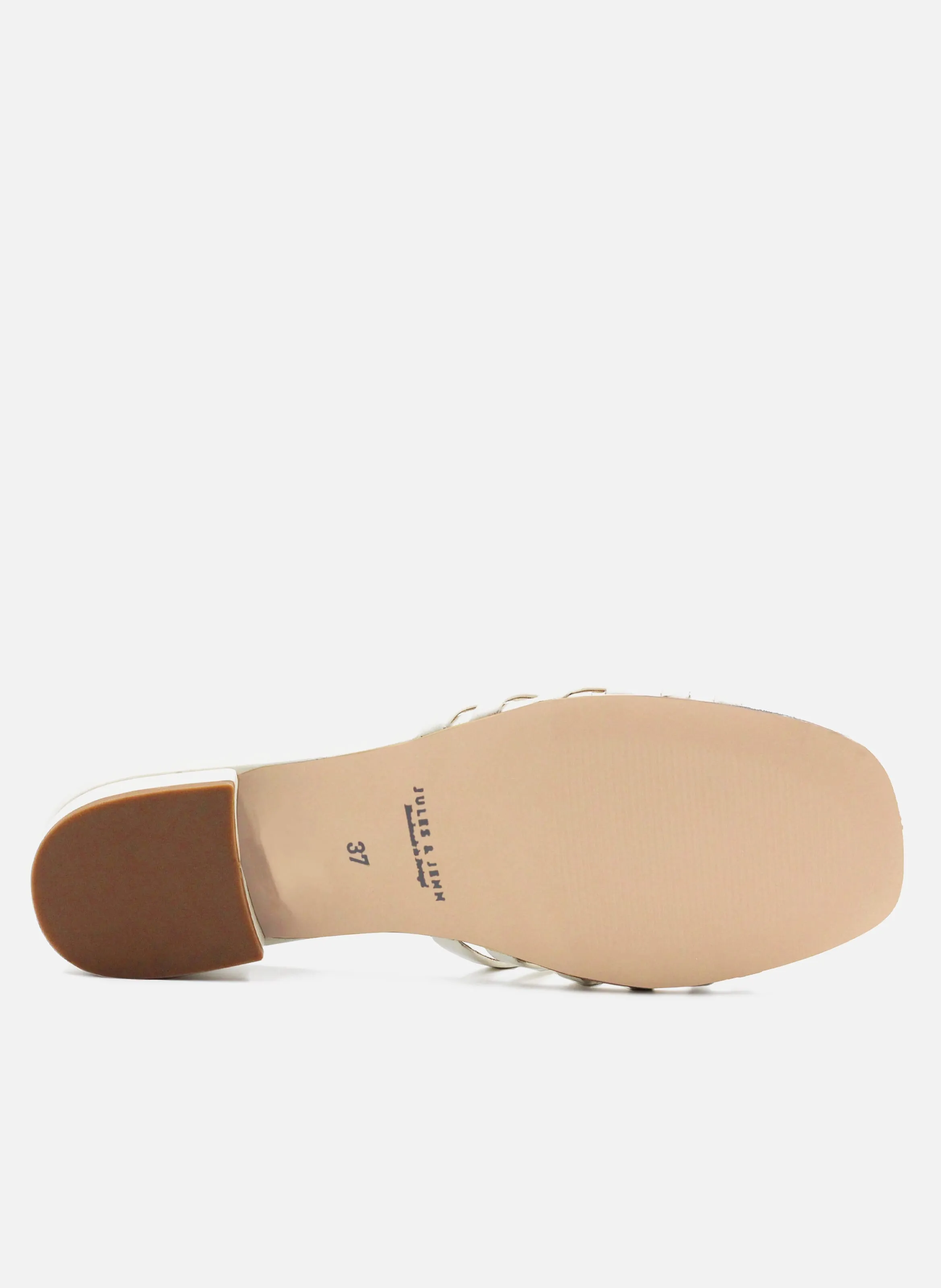 JULES & JENN  Mules plates multibrides en cuir - Blanc