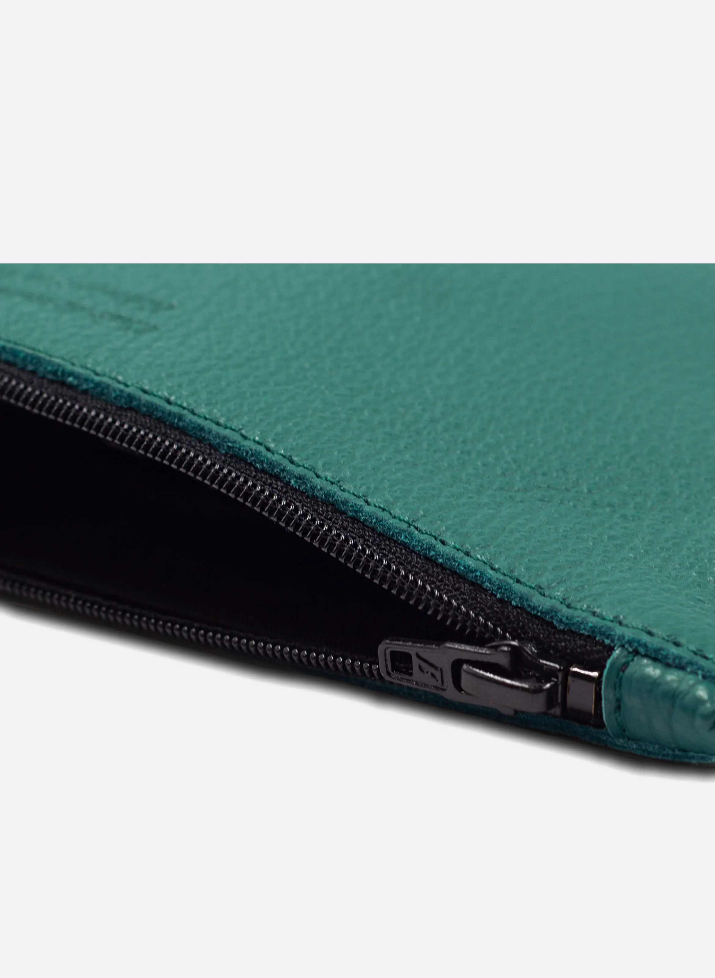 JULES & JENN  Pochette cuir upcyclé grainé - Vert