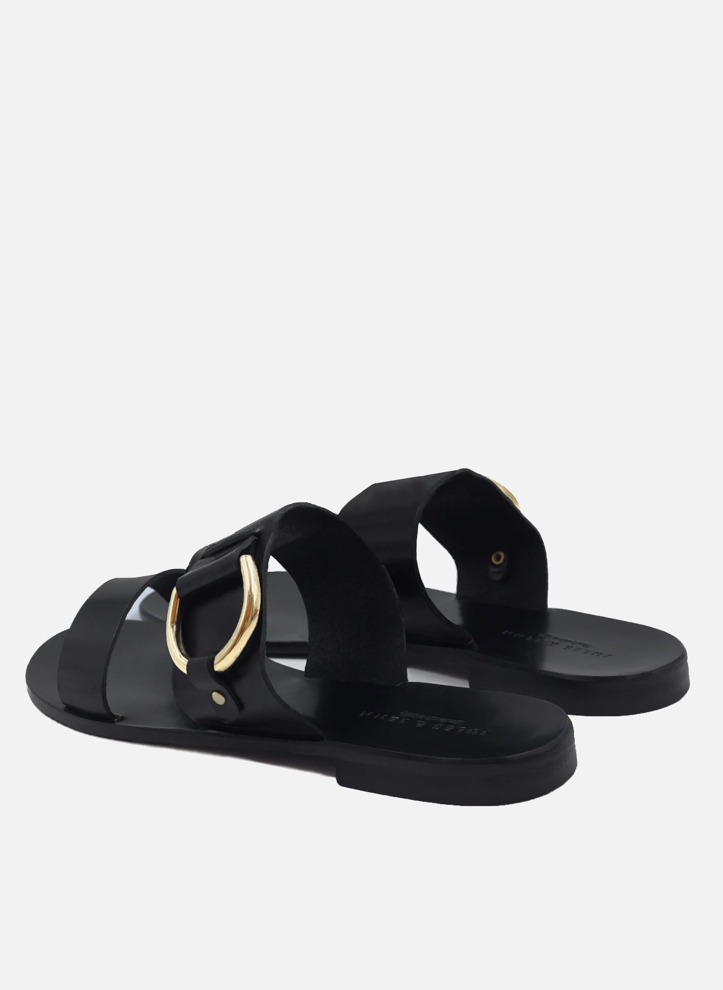 JULES & JENN  Sandales boucle en cuir - Noir