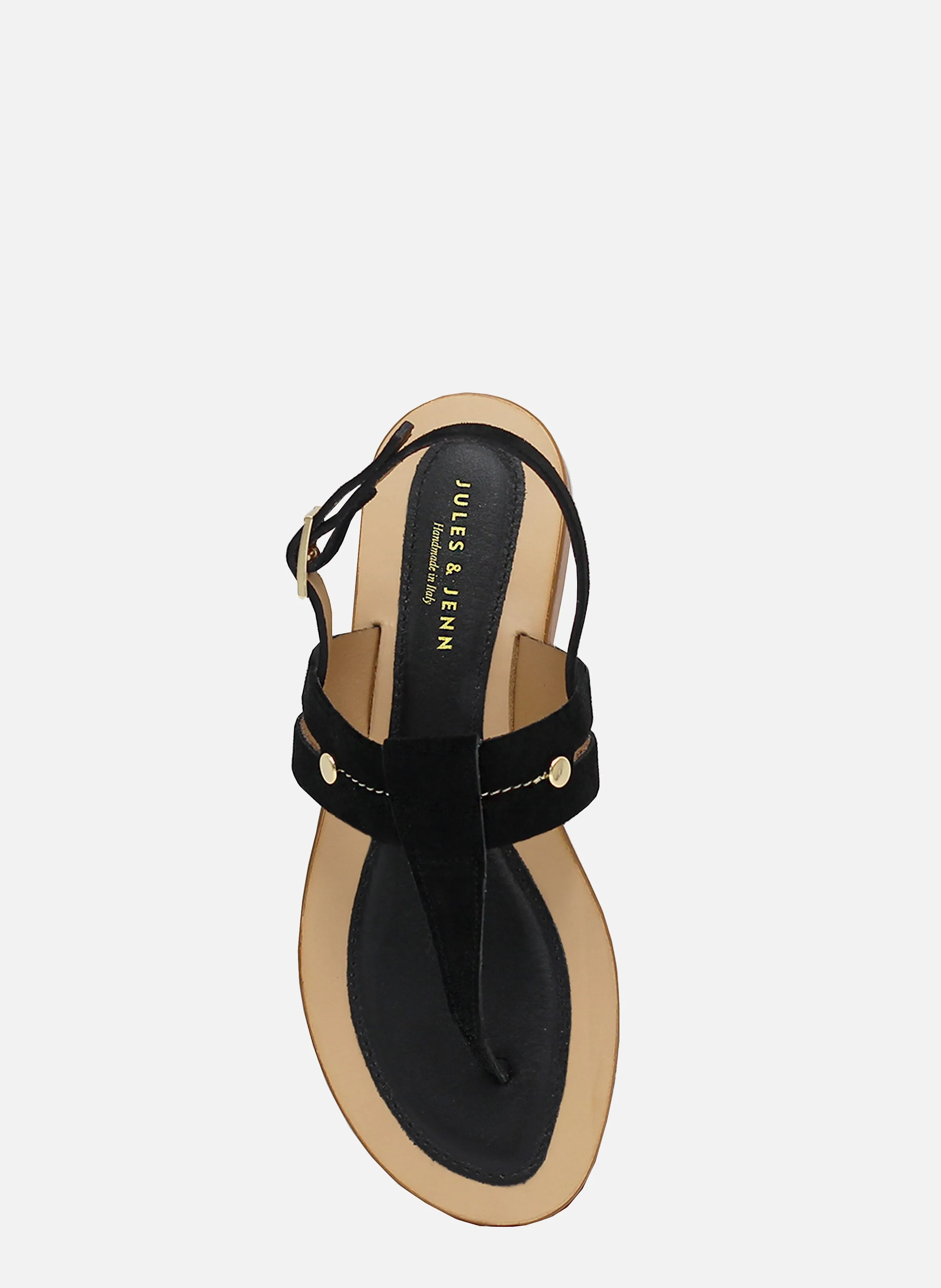 JULES & JENN  Sandales tropéziennes en cuir daim - Noir