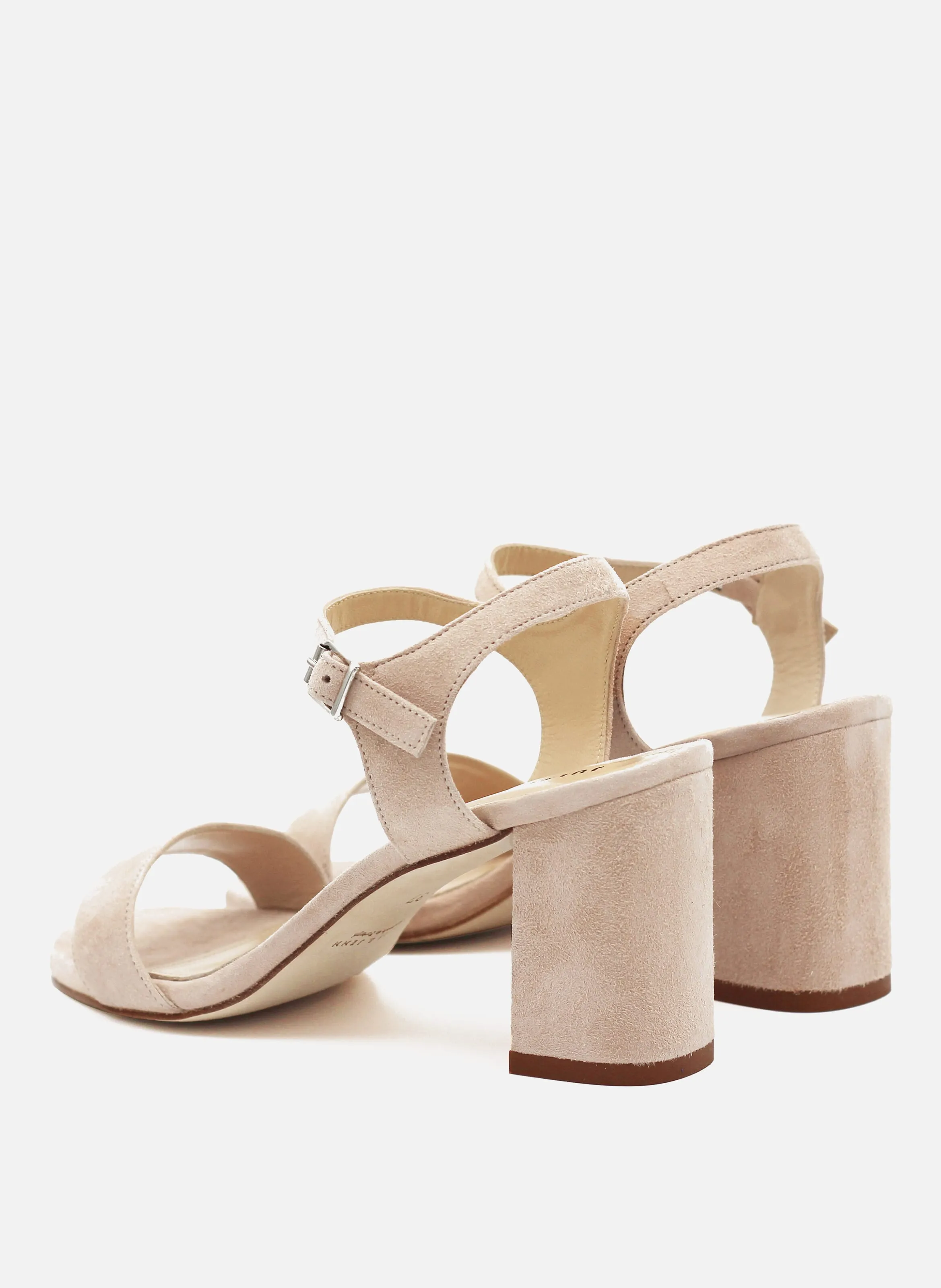 JULES & JENN  Sandales à talon en cuir daim - Beige
