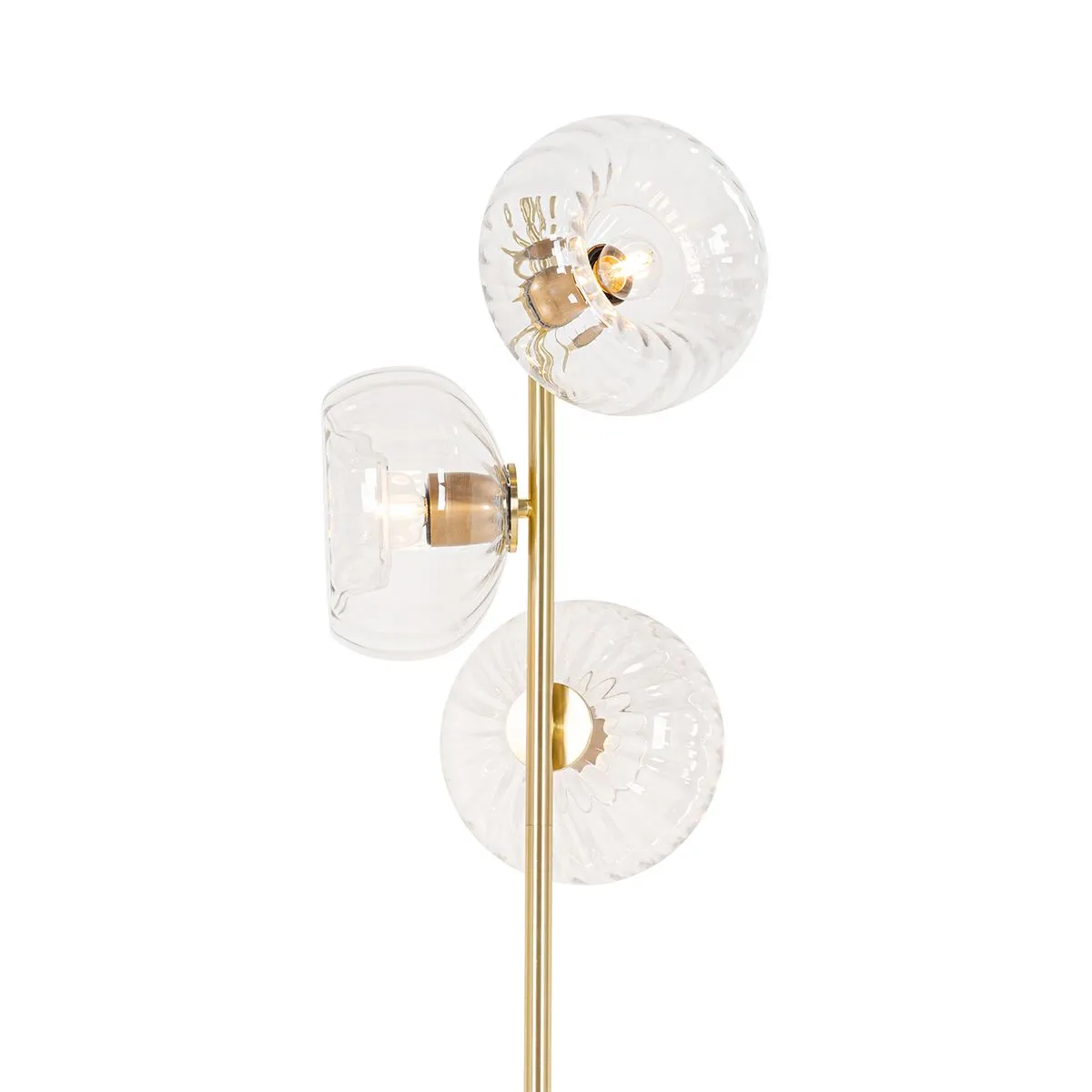 Lampadaire Art Déco doré avec verre 3 lumières - Ayesha