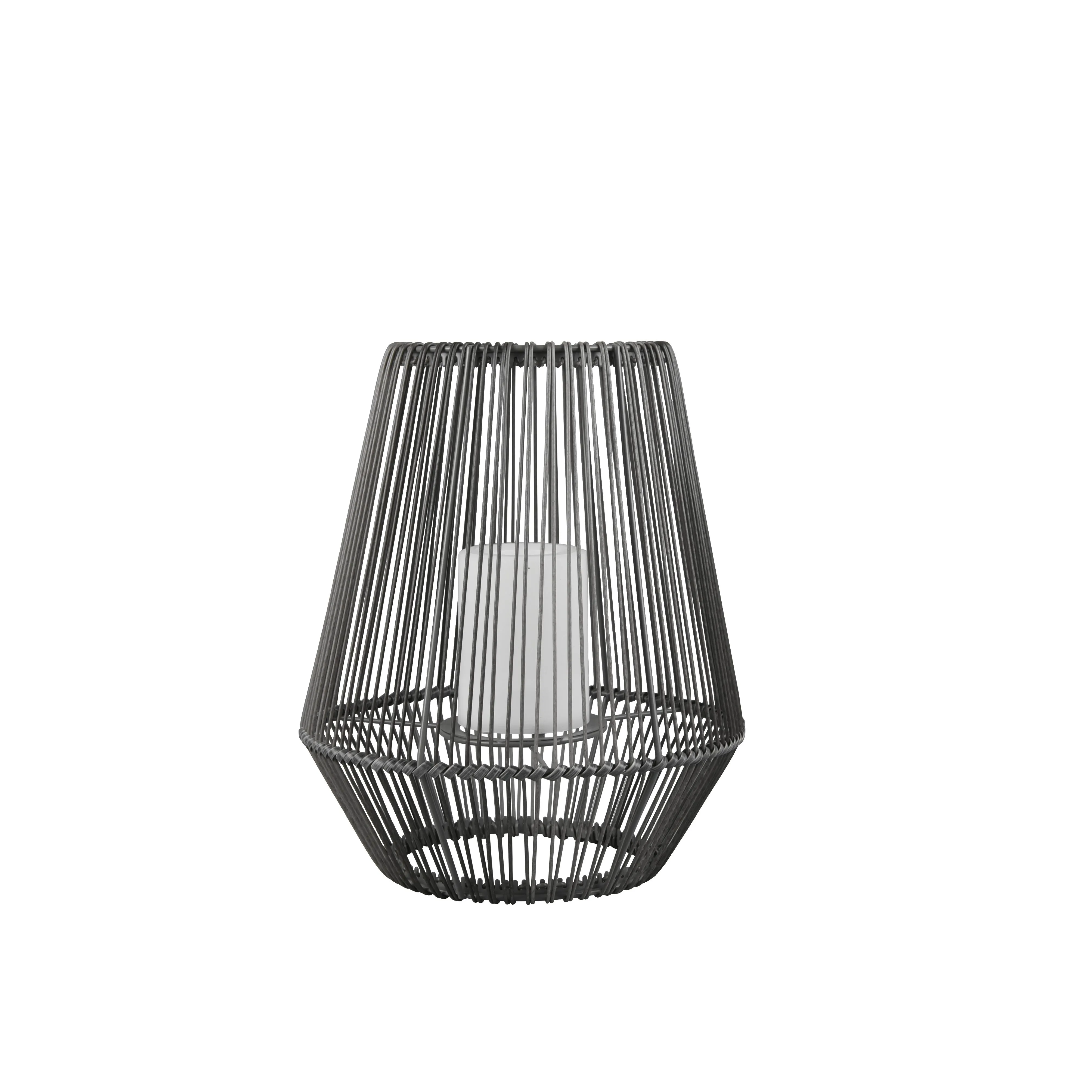 Lampe de table d'extérieur grise rechargeable avec solaire IP44 - Emiliano
