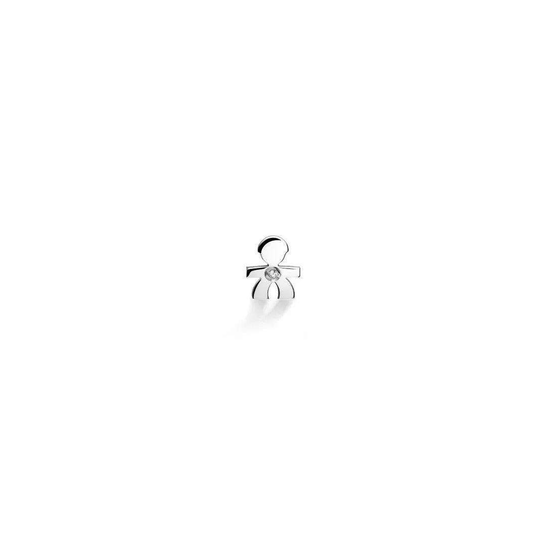 leBebè Boucle d'Oreille Bébé Le Briciole en Or Blanc et Diamant - LBB3