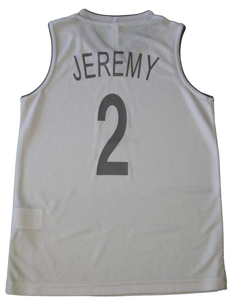 Maillot basket enfant personnalisé prénom et numéro de votre choix - blanc 