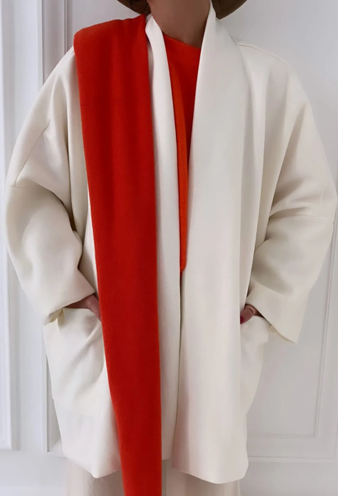 Manteau écru minimaliste oversize
