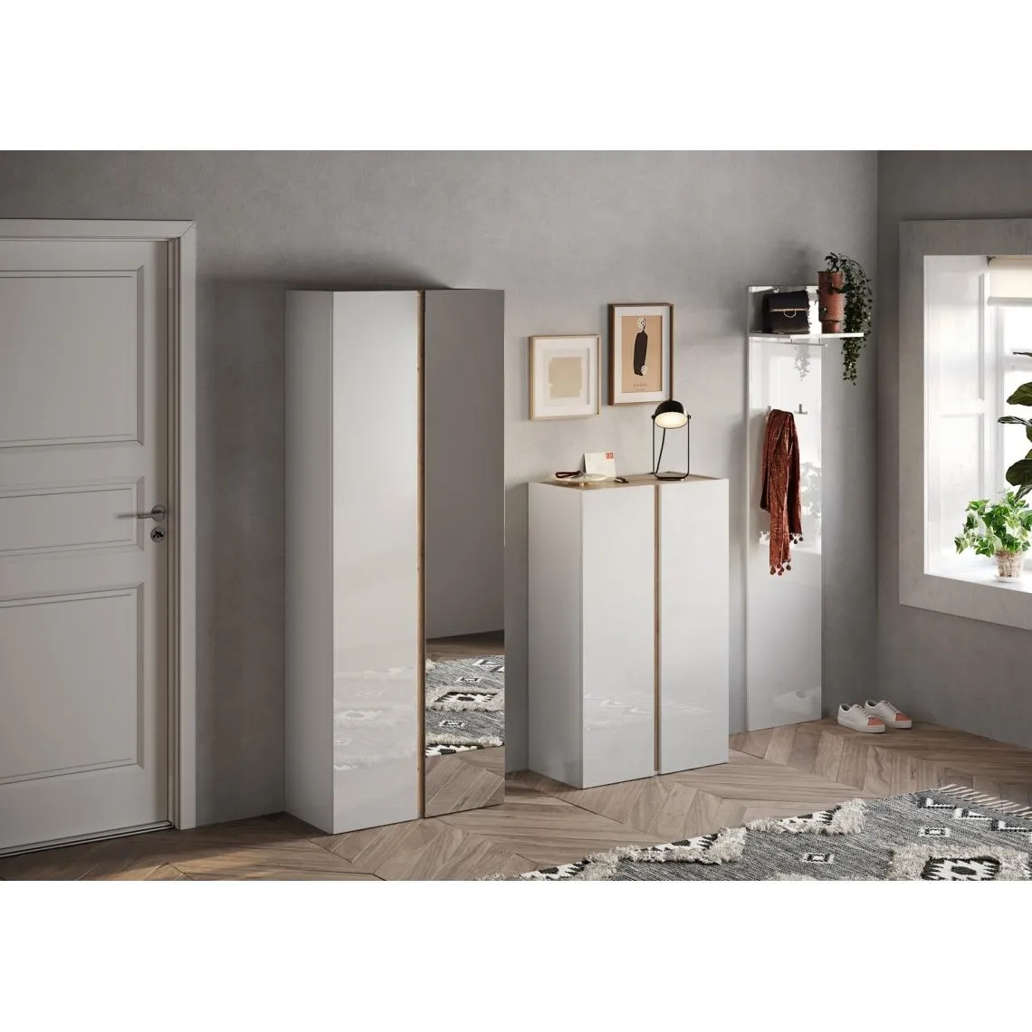 Meuble de rangement Ferrare 2 portes avec 5 étageres reglables blanc  | 3 Suisses