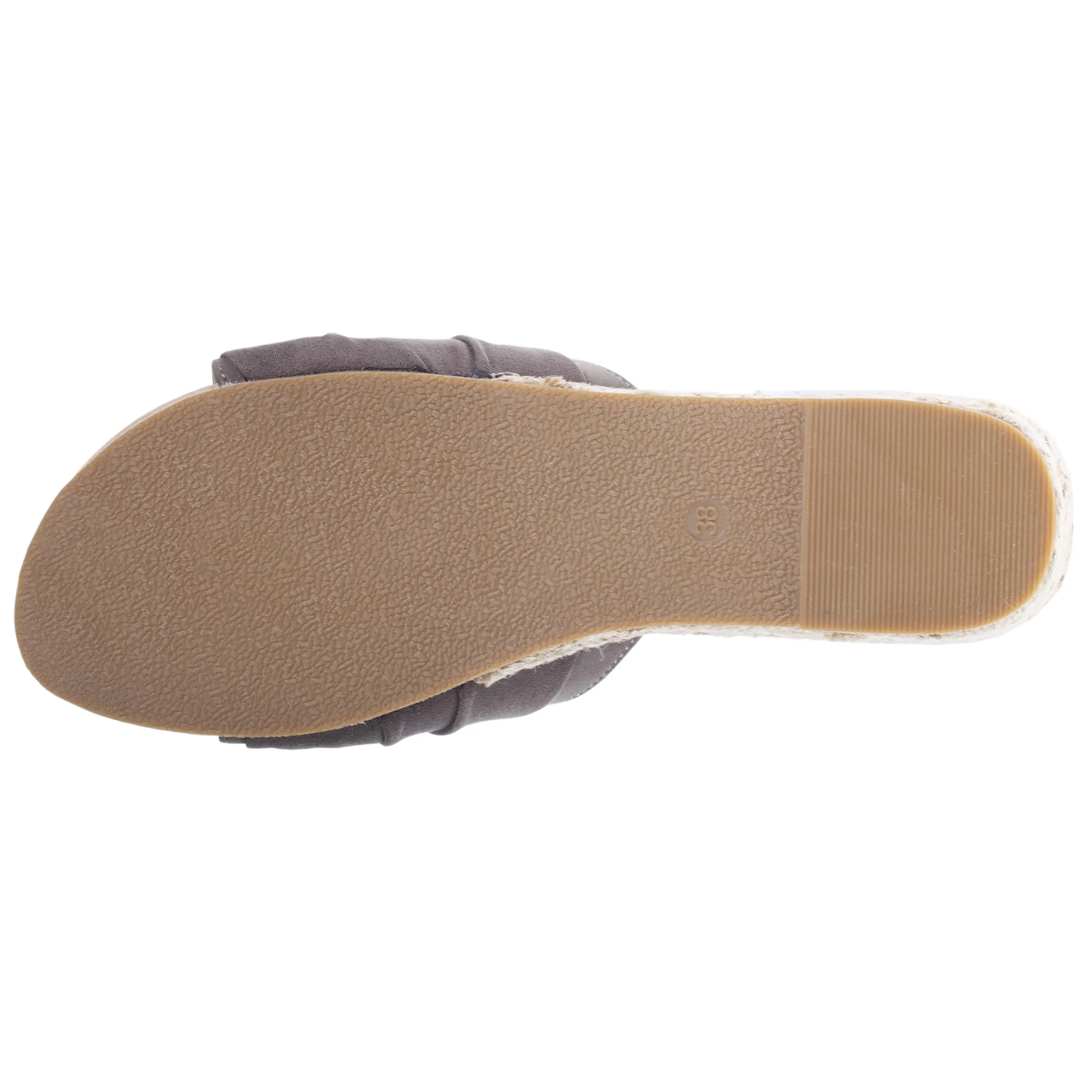 Mules sandales Femme textile effet nœud Taupe