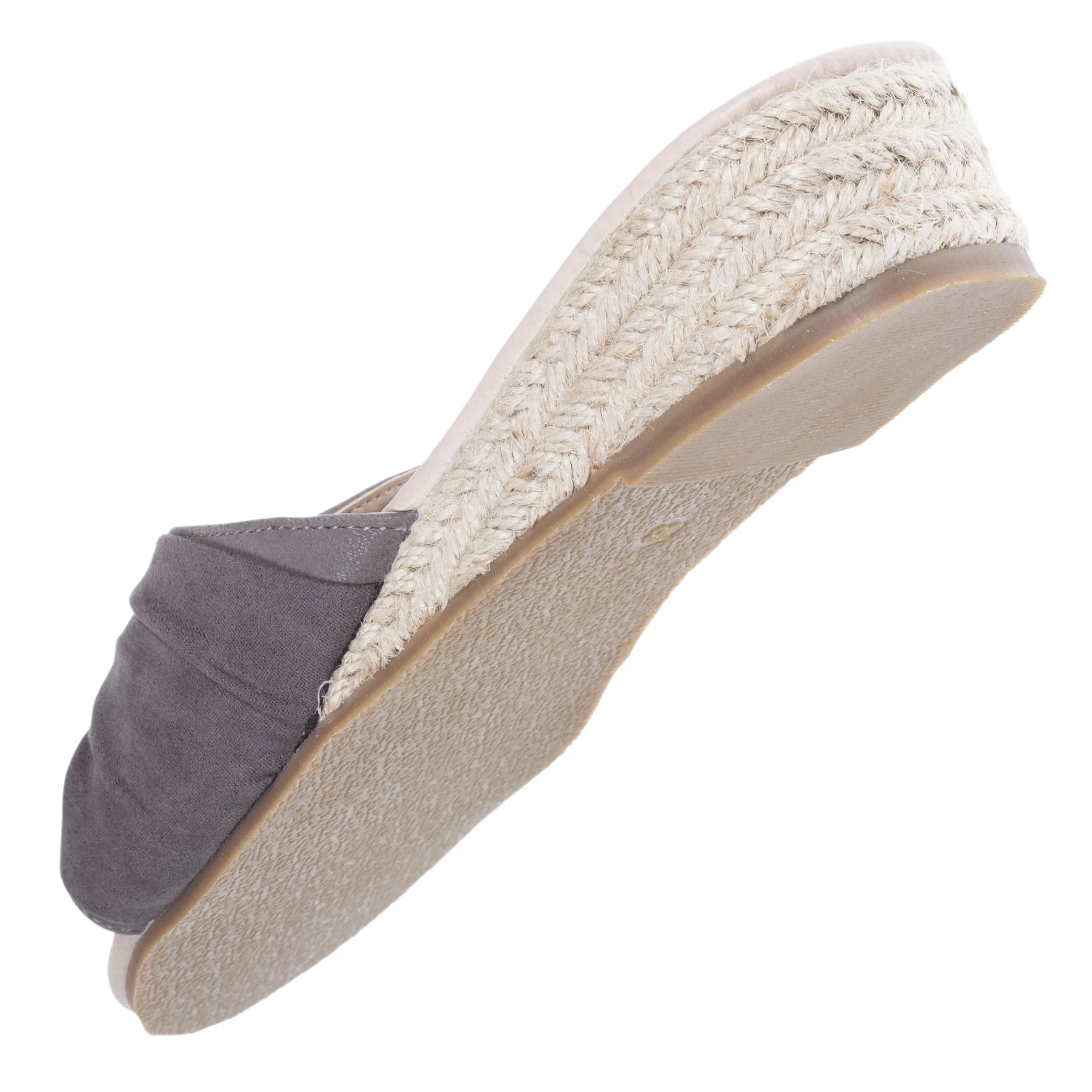 Mules sandales Femme textile effet nœud Taupe