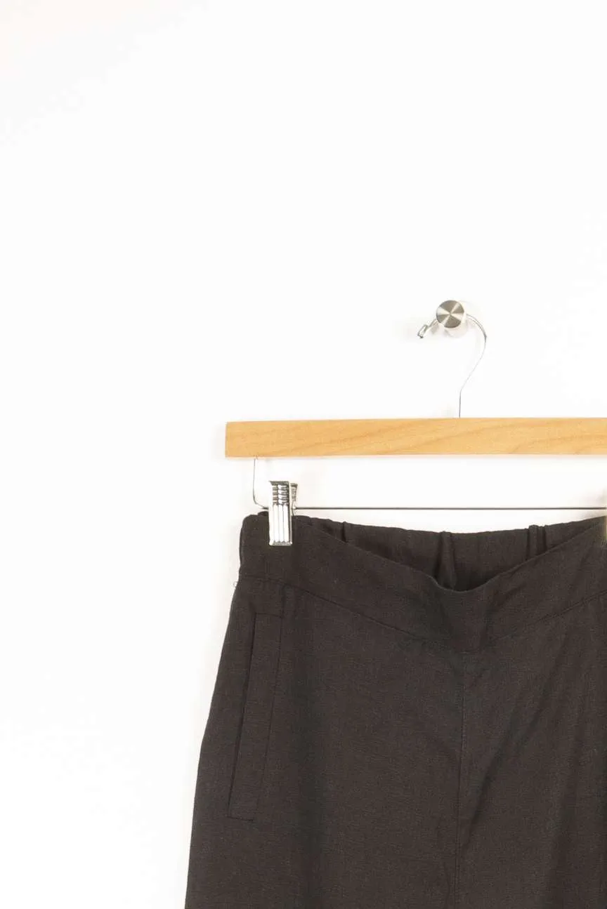 Pantalon en lin uni large - S/36