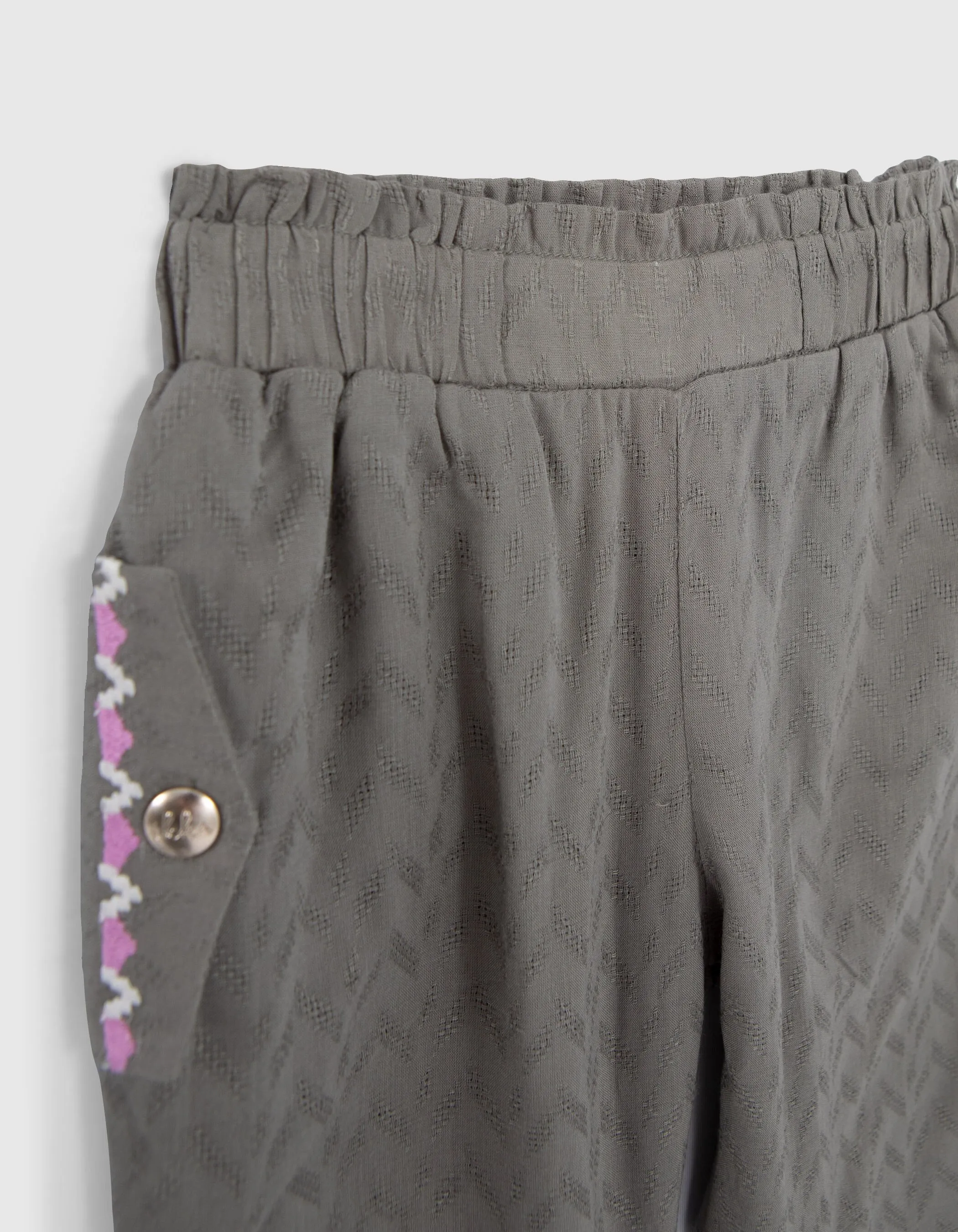 Pantalon LENZING™ ECOVERO™ jacquard brodé bébé fille