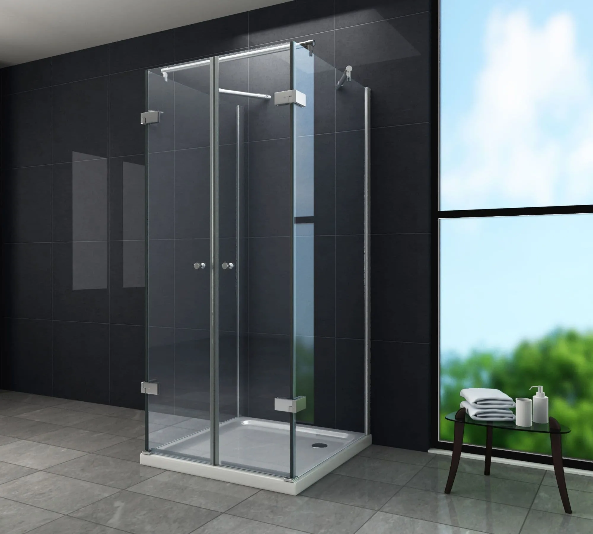 Paroi en U Avila porte battante 90x75 H195 88x73