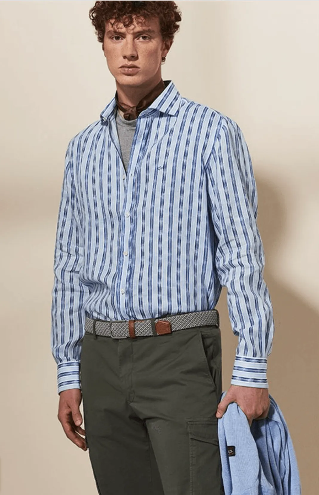 Paul & Shark - Chemise manches longues à rayures de lin - J Fit