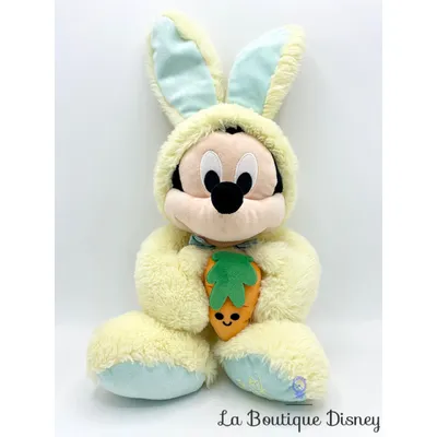 Peluche Mickey Mouse Pâques Disney Store 2019 lapin jaune 44 cm