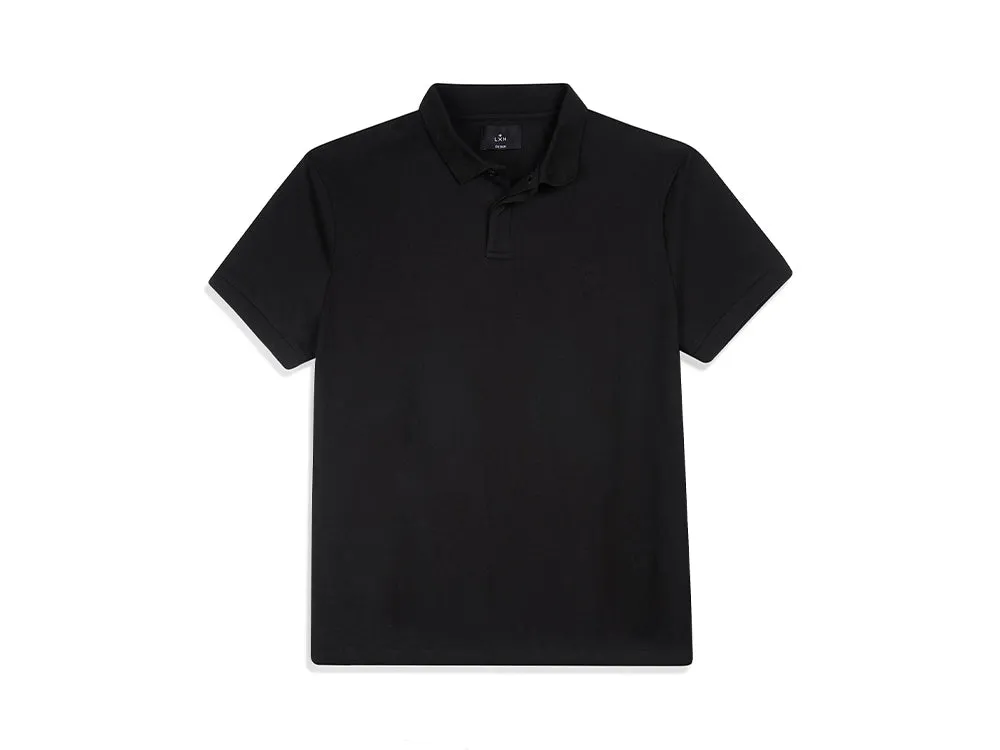 Polo Coton Piqué Noir