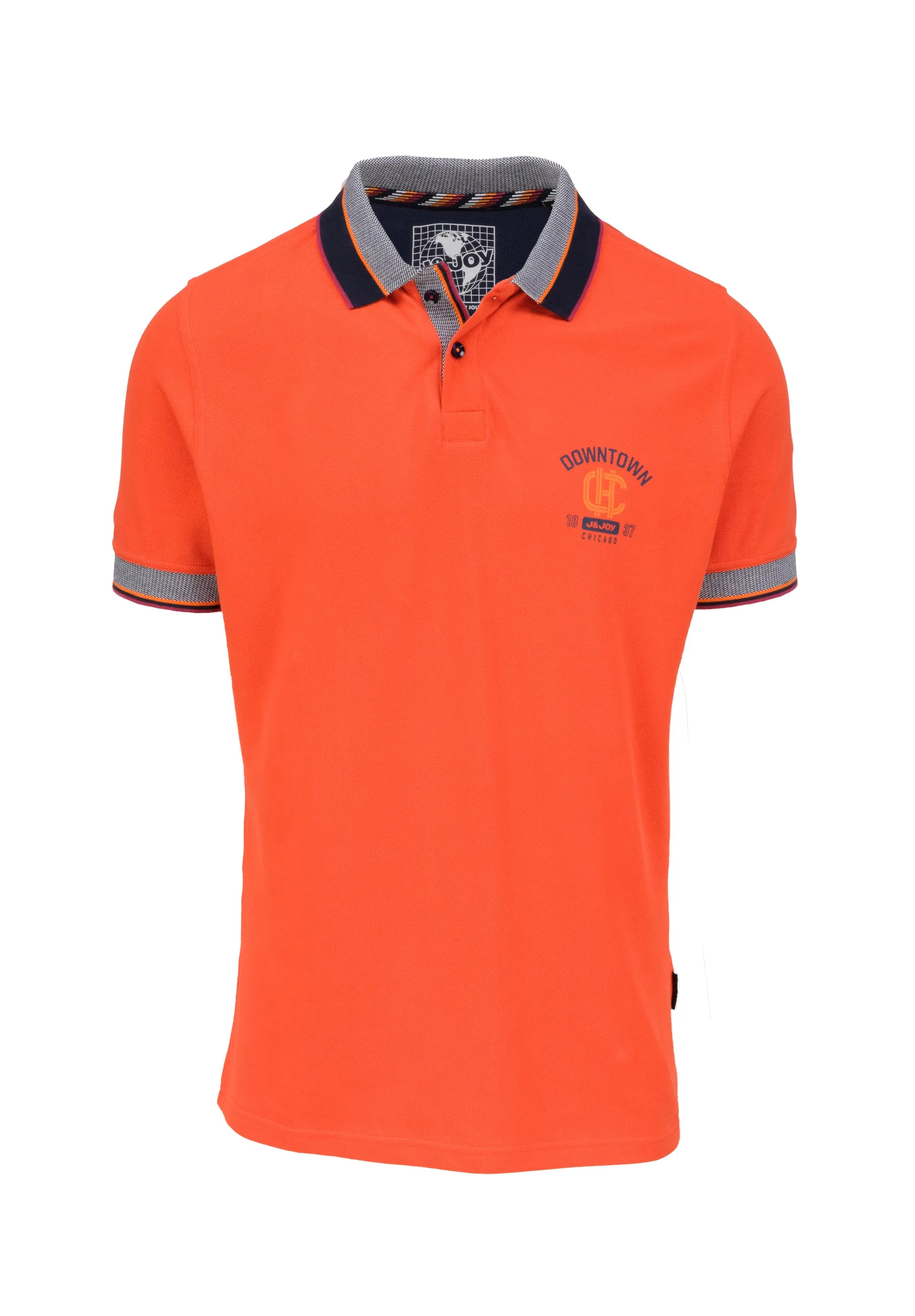 Polo homme orange, motif arrière