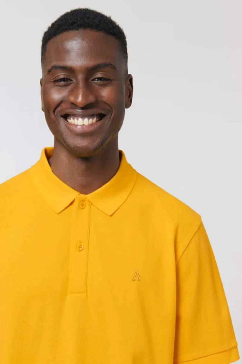 Polo Jaune En Coton Bio Manches Courtes Pour Homme Cometes