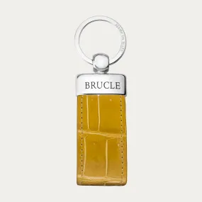 Porte-clés en crocodile jaune | Luxe artisanal d'Italie