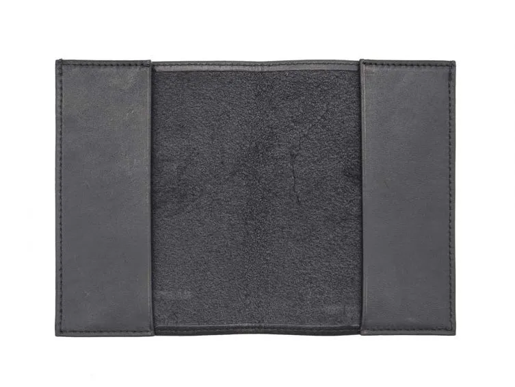 Porte passeport en cuir noir - B41