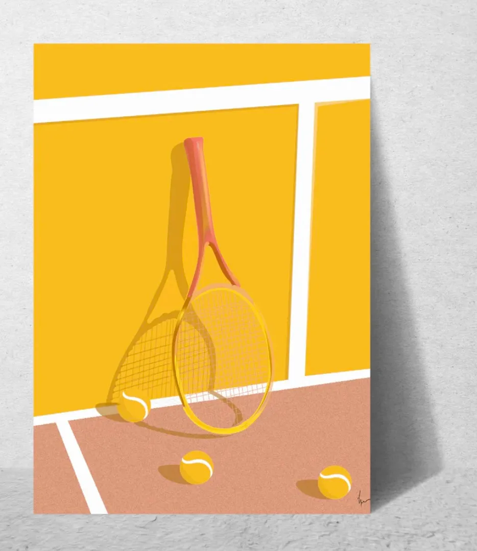 Raquette de tennis jaune