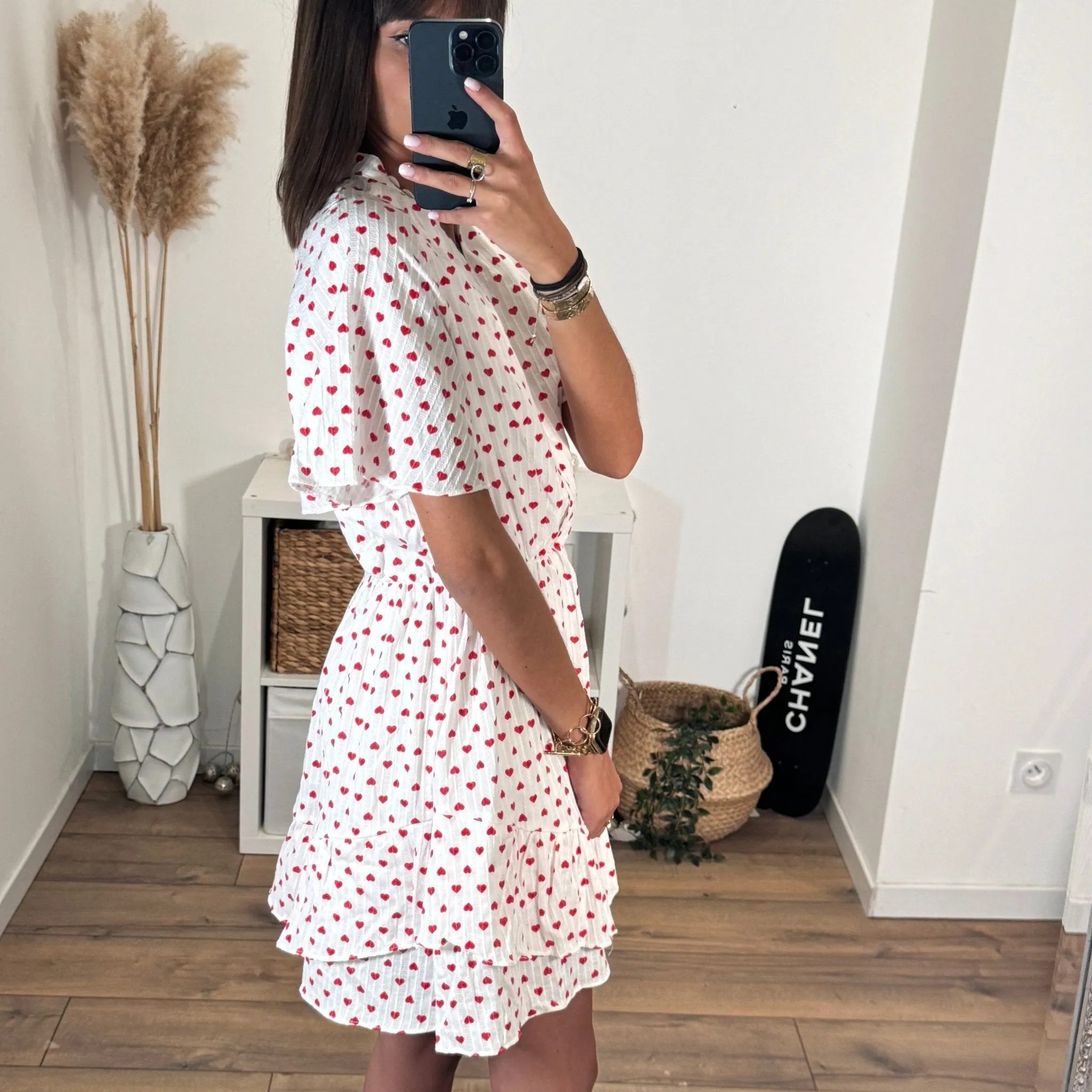 ROBE BLANCHE COEUR ROUGE