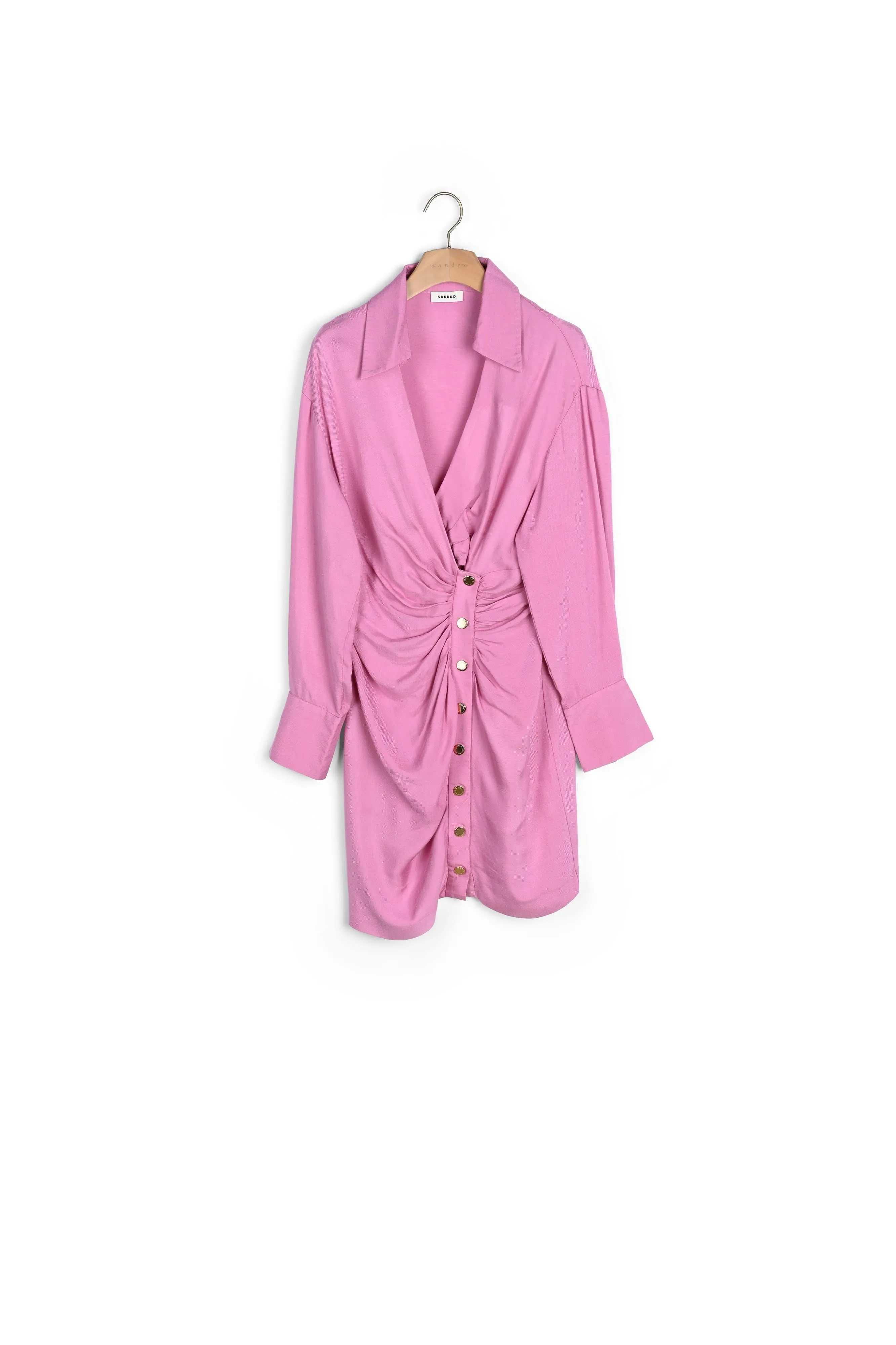 Robe drapée à manches longues