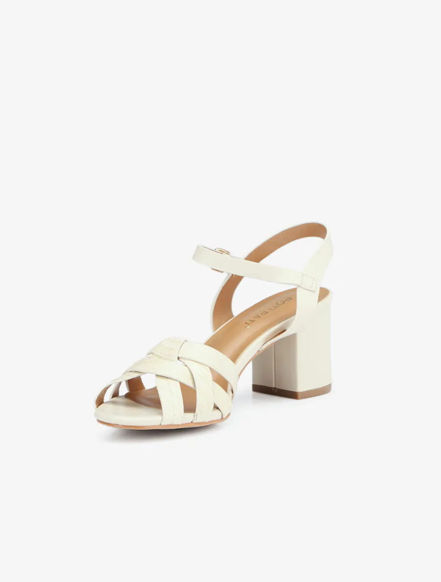 Sandales entrelacées effet python - Beige