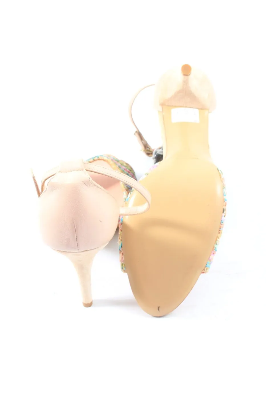 Sandales à talon haut motif rayé style décontracté