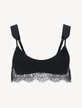Soutien-gorge sans armatures noir avec dentelle