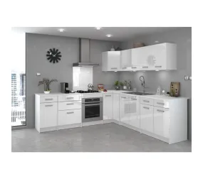 Start Meuble Bas De Cuisine 3 Tiroirs - L 60 X Mélaminé Blanc - Façade Polymère Gris