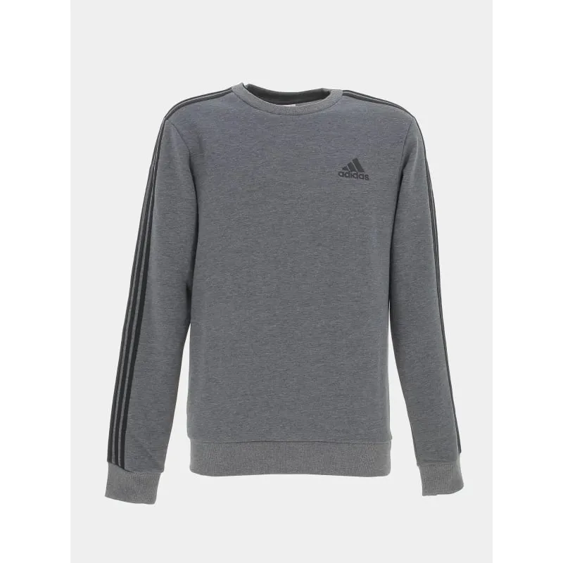 Sweat 3 stripes gris anthracite homme - Adidas | wimod