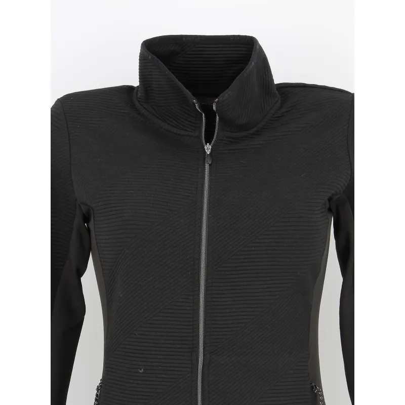 Sweat zippé côtelé ettenheim noir femme - Icepeak | wimod