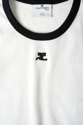 T-SHIRT CONTRASTE  SANGLE BLANC HRITAGE ET NOIR
