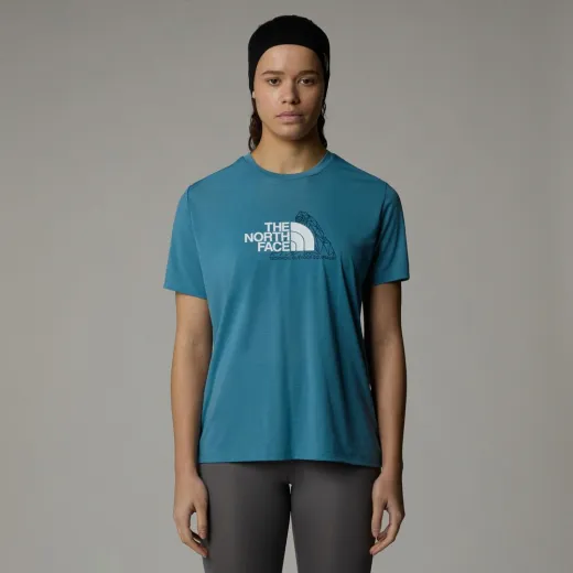 T-shirt femme mountain foundation algae blue
